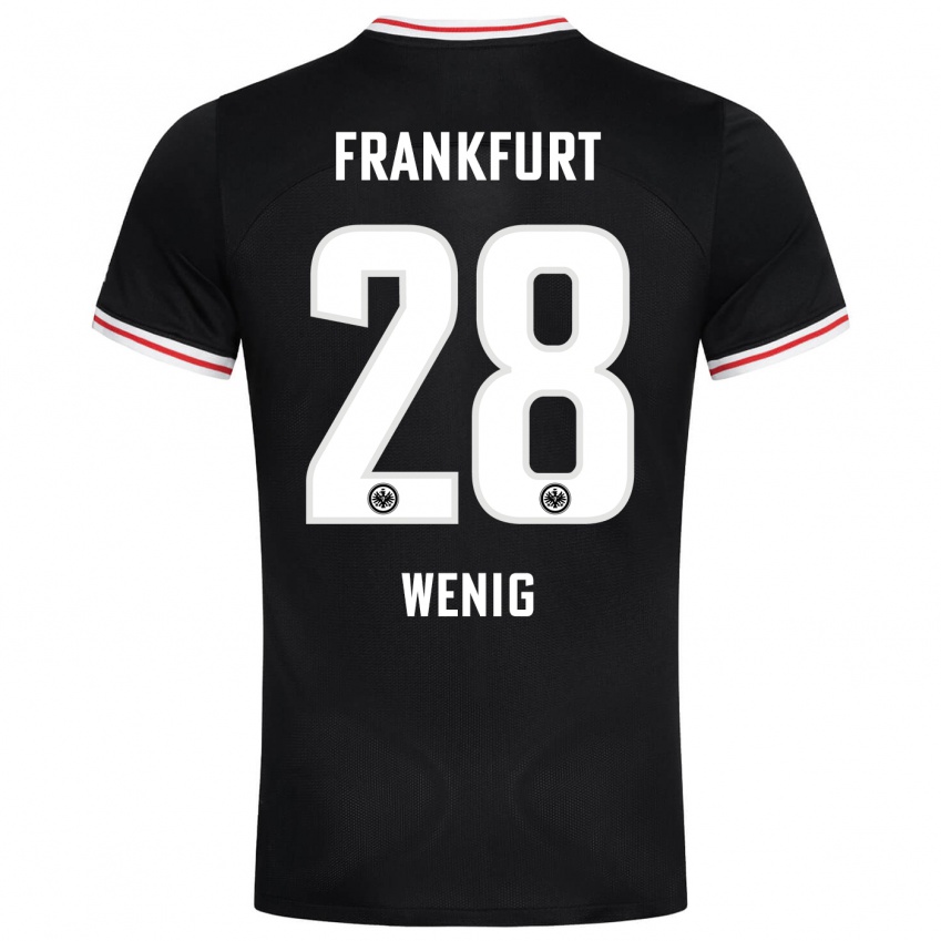 Kinder Marcel Wenig #28 Schwarz Auswärtstrikot Trikot 2023/24 T-Shirt