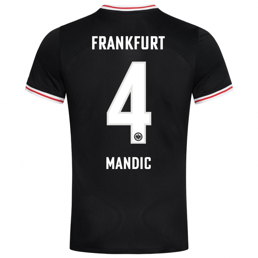 Kinder Kristian Mandic #4 Schwarz Auswärtstrikot Trikot 2023/24 T-Shirt