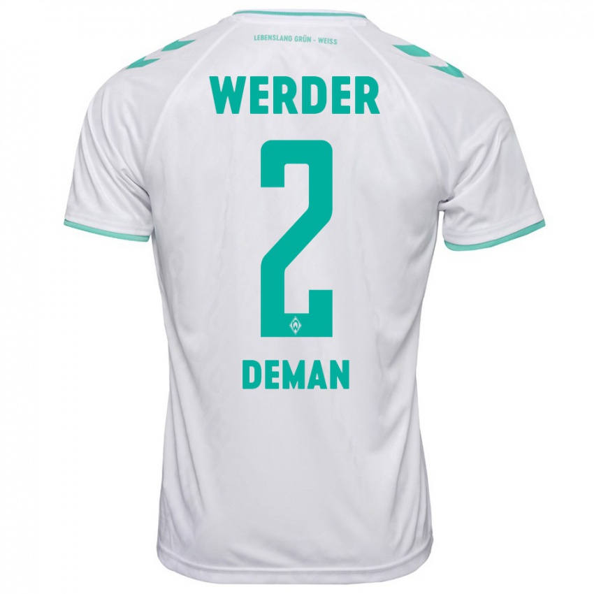 Kinder Olivier Deman #2 Weiß Auswärtstrikot Trikot 2023/24 T-Shirt