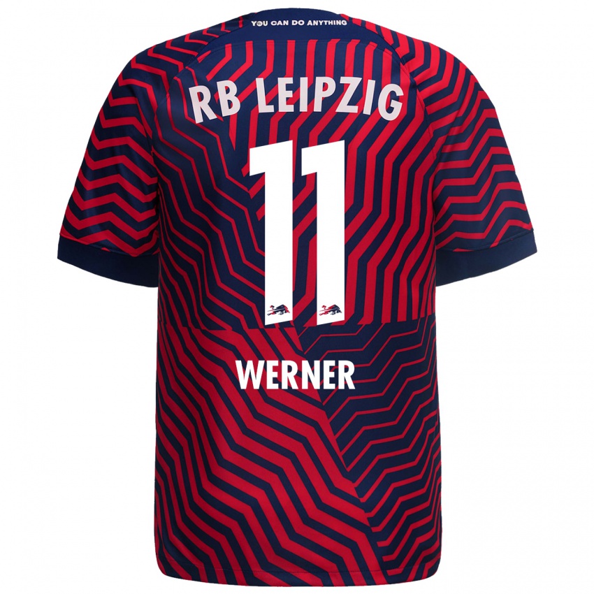 Kinder Timo Werner #11 Blau Rot Auswärtstrikot Trikot 2023/24 T-Shirt