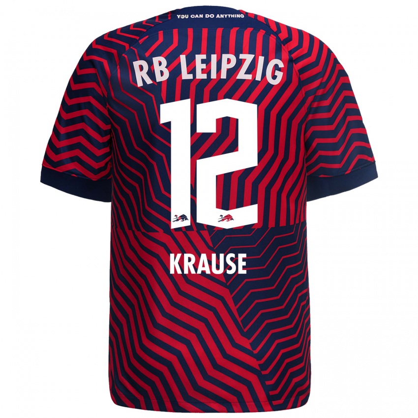 Kinder Arno Krause #12 Blau Rot Auswärtstrikot Trikot 2023/24 T-Shirt