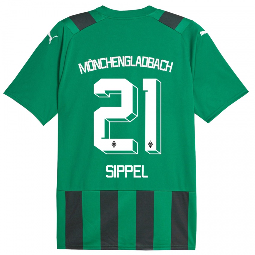 Kinder Tobias Sippel #21 Schwarz Grün Auswärtstrikot Trikot 2023/24 T-Shirt