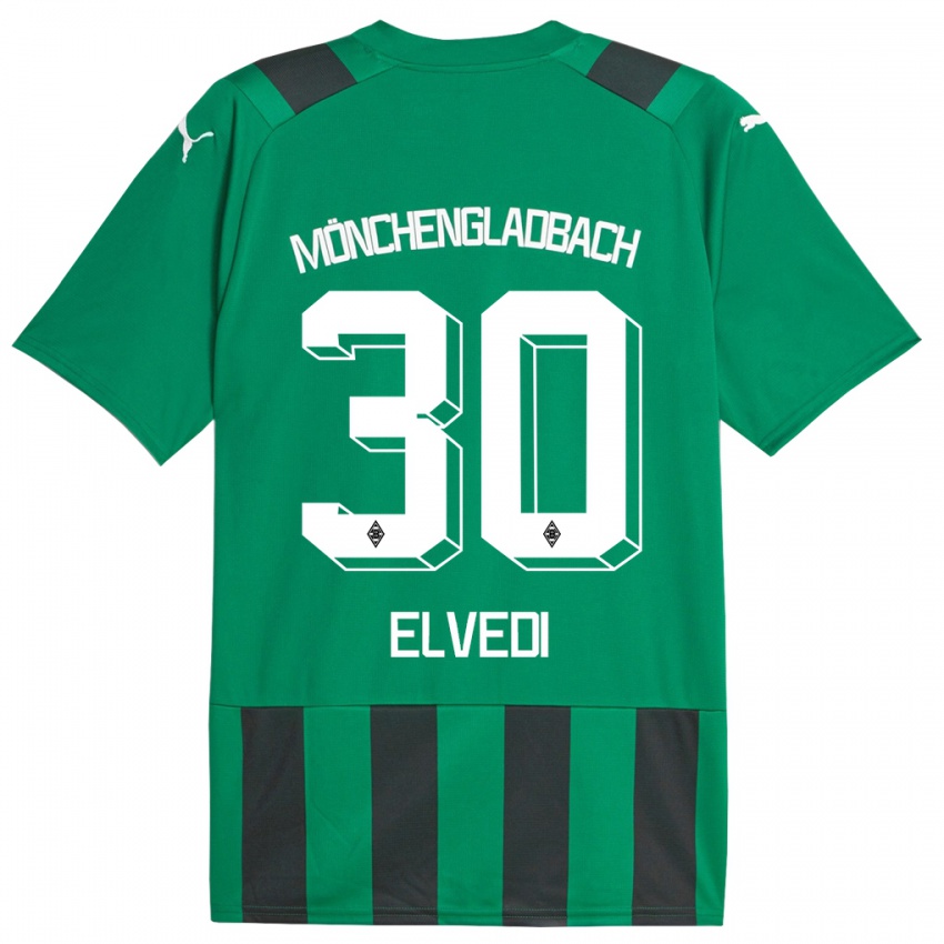 Kinder Nico Elvedi #30 Schwarz Grün Auswärtstrikot Trikot 2023/24 T-Shirt