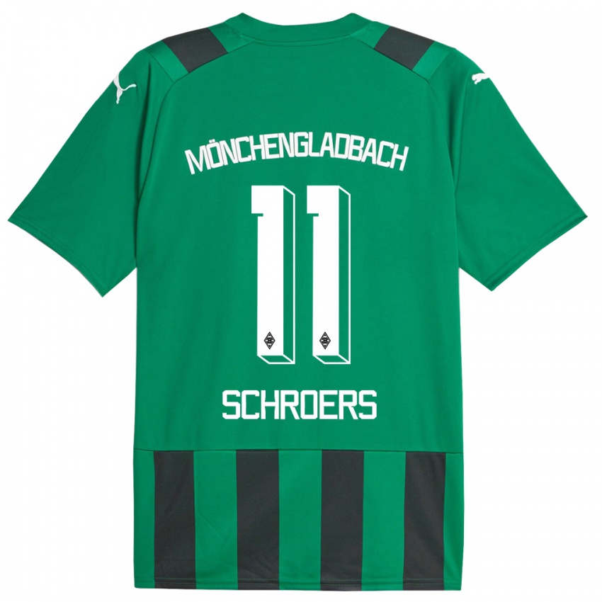 Kinder Mika Schroers #11 Schwarz Grün Auswärtstrikot Trikot 2023/24 T-Shirt