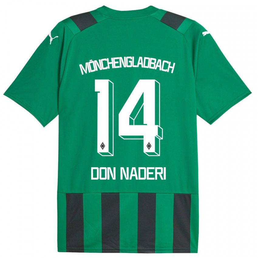 Kinder Ryan Don Naderi #14 Schwarz Grün Auswärtstrikot Trikot 2023/24 T-Shirt