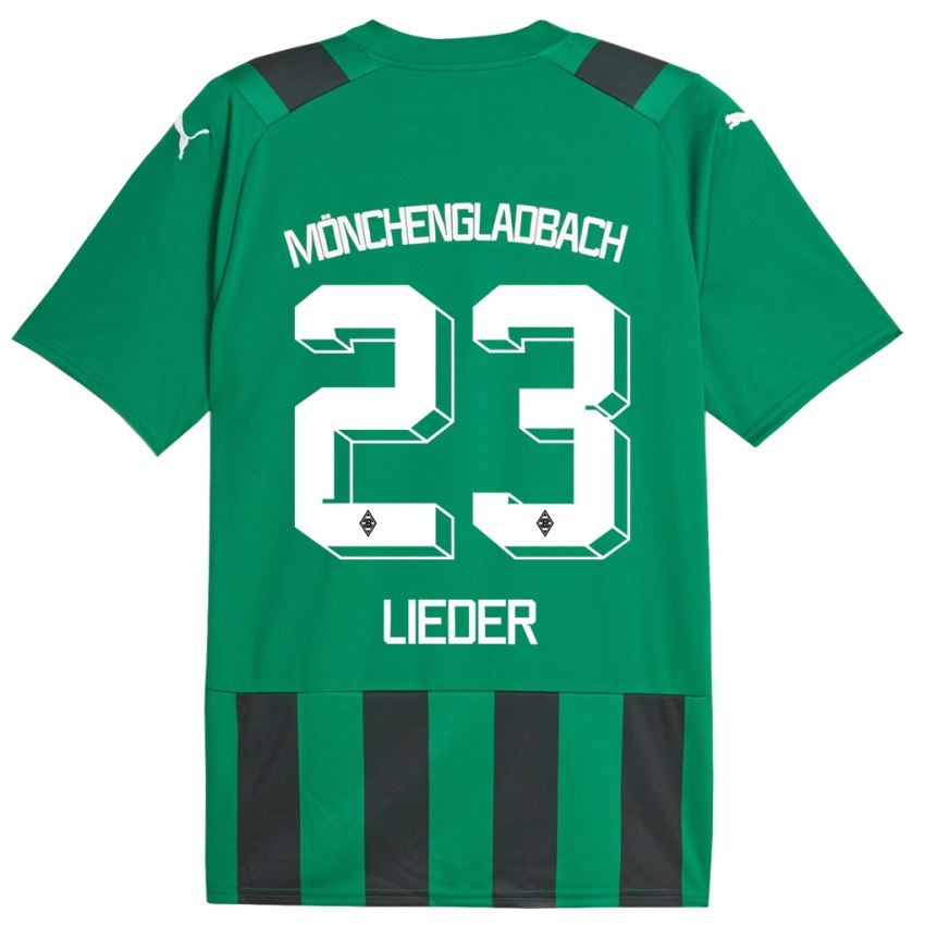 Kinder Michel Lieder #23 Schwarz Grün Auswärtstrikot Trikot 2023/24 T-Shirt