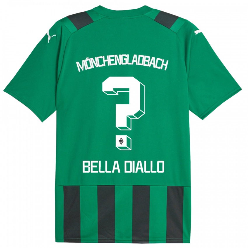 Kinder Oumar Bella Diallo #0 Schwarz Grün Auswärtstrikot Trikot 2023/24 T-Shirt