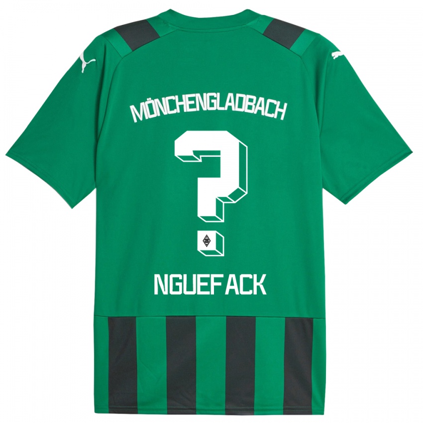 Kinder Mathieu Nguefack #0 Schwarz Grün Auswärtstrikot Trikot 2023/24 T-Shirt