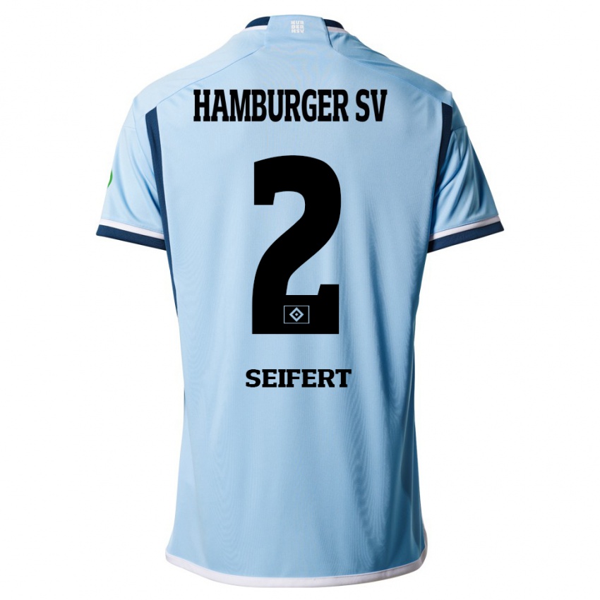 Kinder Luis Seifert #2 Blau Auswärtstrikot Trikot 2023/24 T-Shirt