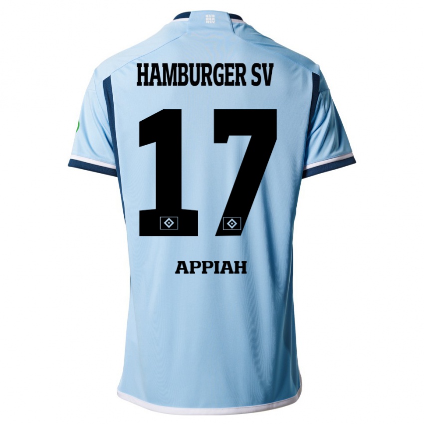 Kinder Emmanuel Appiah #17 Blau Auswärtstrikot Trikot 2023/24 T-Shirt