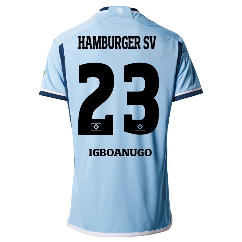 Kinder David Igboanugo #23 Blau Auswärtstrikot Trikot 2023/24 T-Shirt