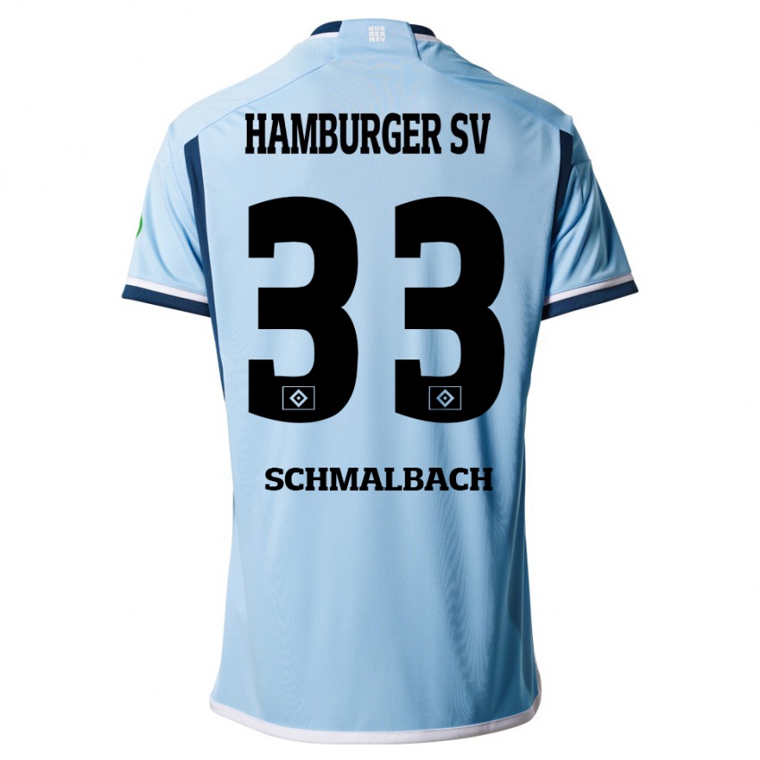 Kinder Sebastian Schmalbach #33 Blau Auswärtstrikot Trikot 2023/24 T-Shirt