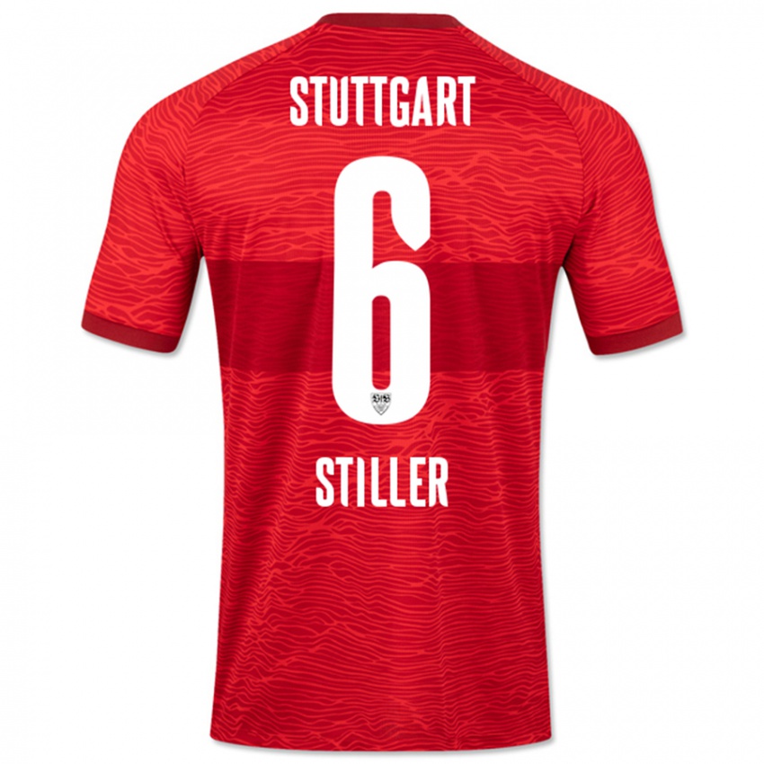 Kinder Angelo Stiller #6 Rot Auswärtstrikot Trikot 2023/24 T-Shirt