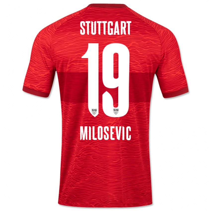 Kinder Jovan Milosevic #19 Rot Auswärtstrikot Trikot 2023/24 T-Shirt