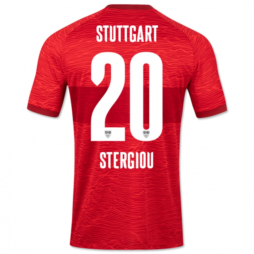 Kinder Leonidas Stergiou #20 Rot Auswärtstrikot Trikot 2023/24 T-Shirt