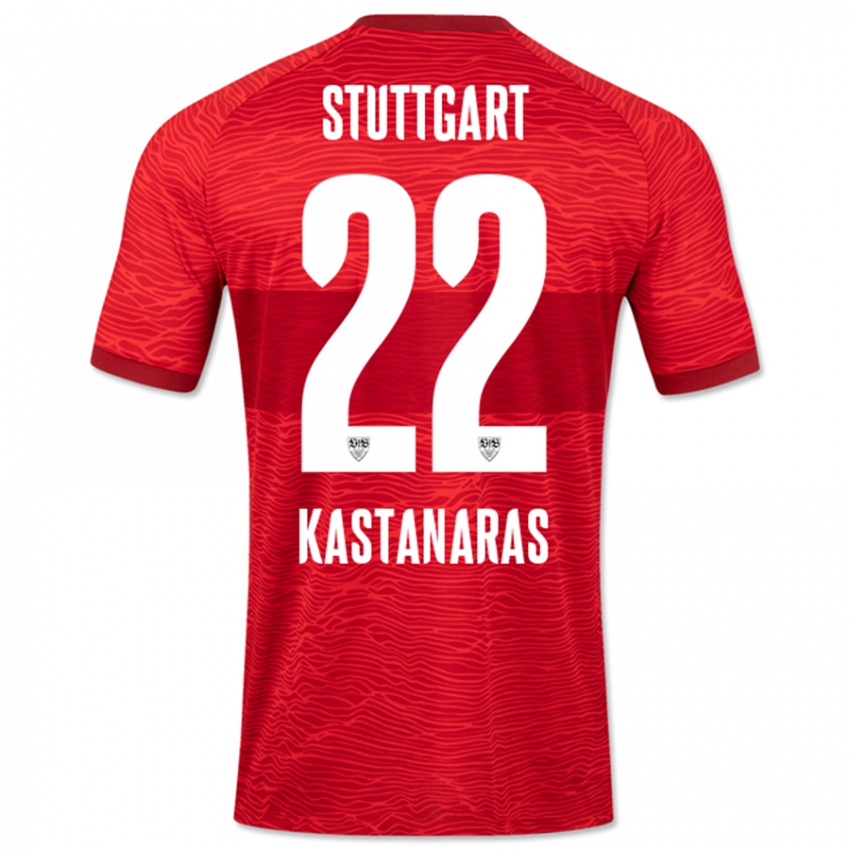 Kinder Thomas Kastanaras #22 Rot Auswärtstrikot Trikot 2023/24 T-Shirt