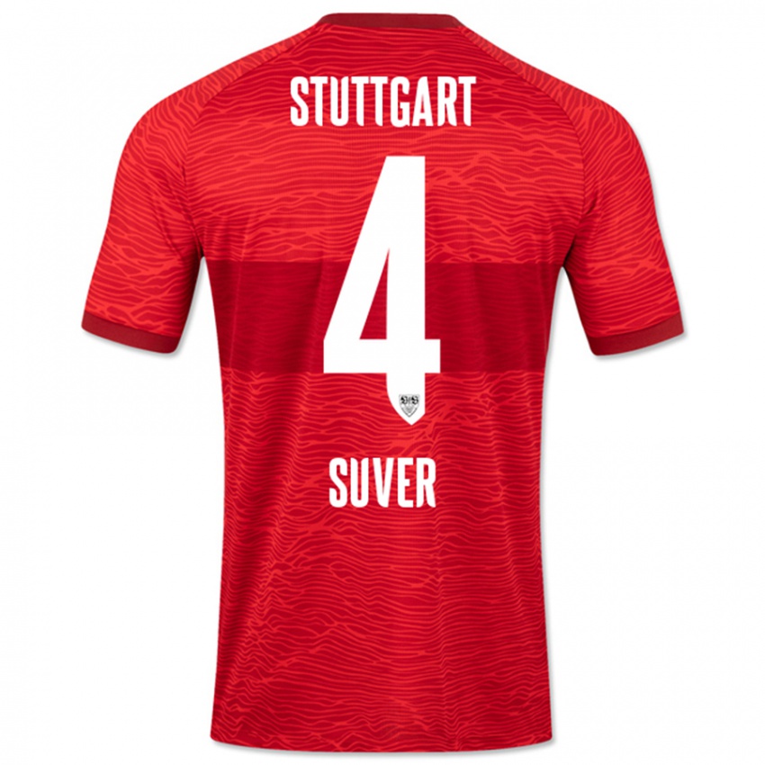 Kinder Jakov Suver #4 Rot Auswärtstrikot Trikot 2023/24 T-Shirt