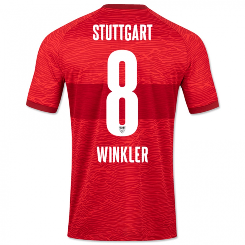 Kinder Nathan Winkler #8 Rot Auswärtstrikot Trikot 2023/24 T-Shirt