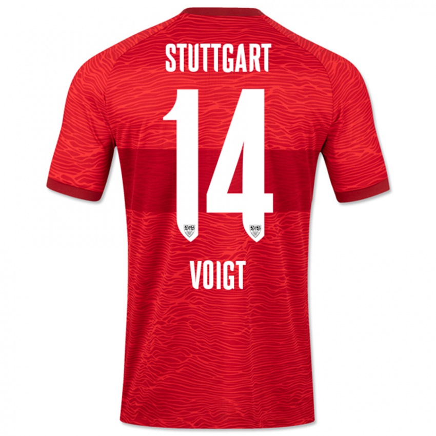 Kinder Max Voigt #14 Rot Auswärtstrikot Trikot 2023/24 T-Shirt