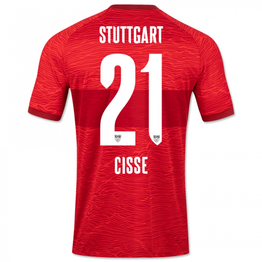 Kinder Moussa Cissé #21 Rot Auswärtstrikot Trikot 2023/24 T-Shirt