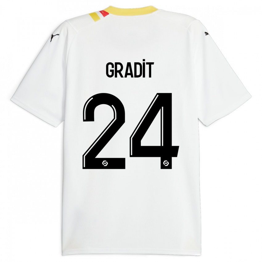 Kinder Jonathan Gradit #24 Schwarz Auswärtstrikot Trikot 2023/24 T-Shirt