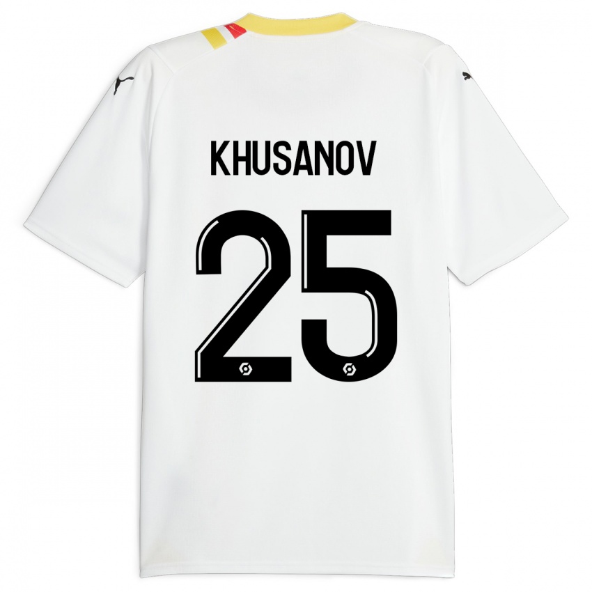 Kinder Abdukodir Khusanov #25 Schwarz Auswärtstrikot Trikot 2023/24 T-Shirt