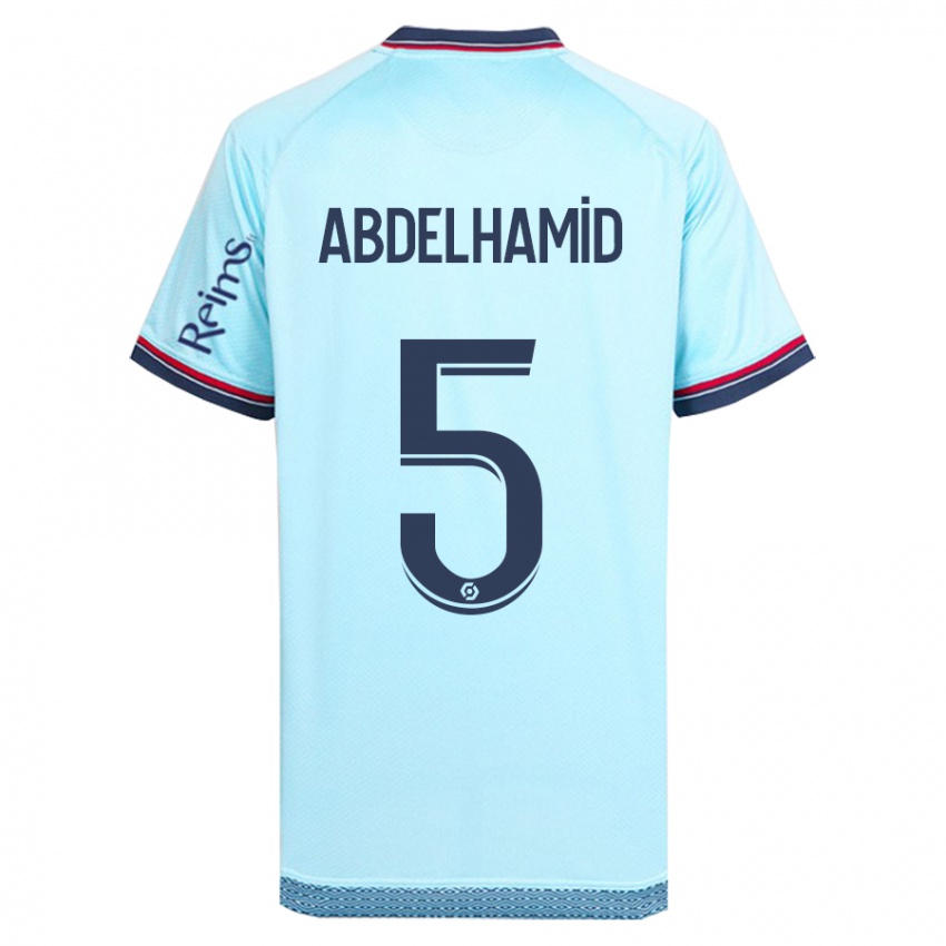 Kinder Yunis Abdelhamid #5 Himmelblau Auswärtstrikot Trikot 2023/24 T-Shirt