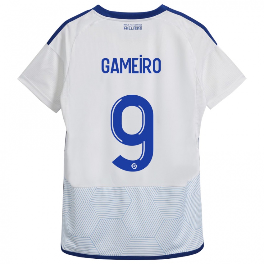 Kinder Kévin Gameiro #9 Weiß Auswärtstrikot Trikot 2023/24 T-Shirt