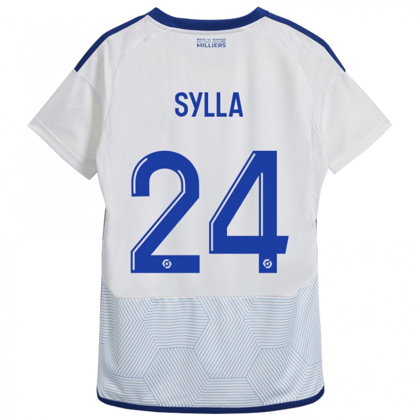 Kinder Abakar Sylla #24 Weiß Auswärtstrikot Trikot 2023/24 T-Shirt