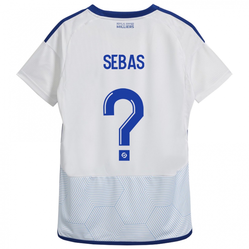 Kinder Jérémy Sebas #0 Weiß Auswärtstrikot Trikot 2023/24 T-Shirt