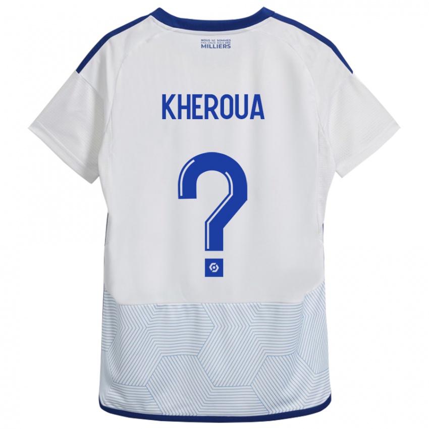 Kinder Nail Kheroua #0 Weiß Auswärtstrikot Trikot 2023/24 T-Shirt