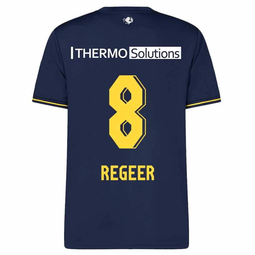 Kinder Youri Regeer #8 Marine Auswärtstrikot Trikot 2023/24 T-Shirt