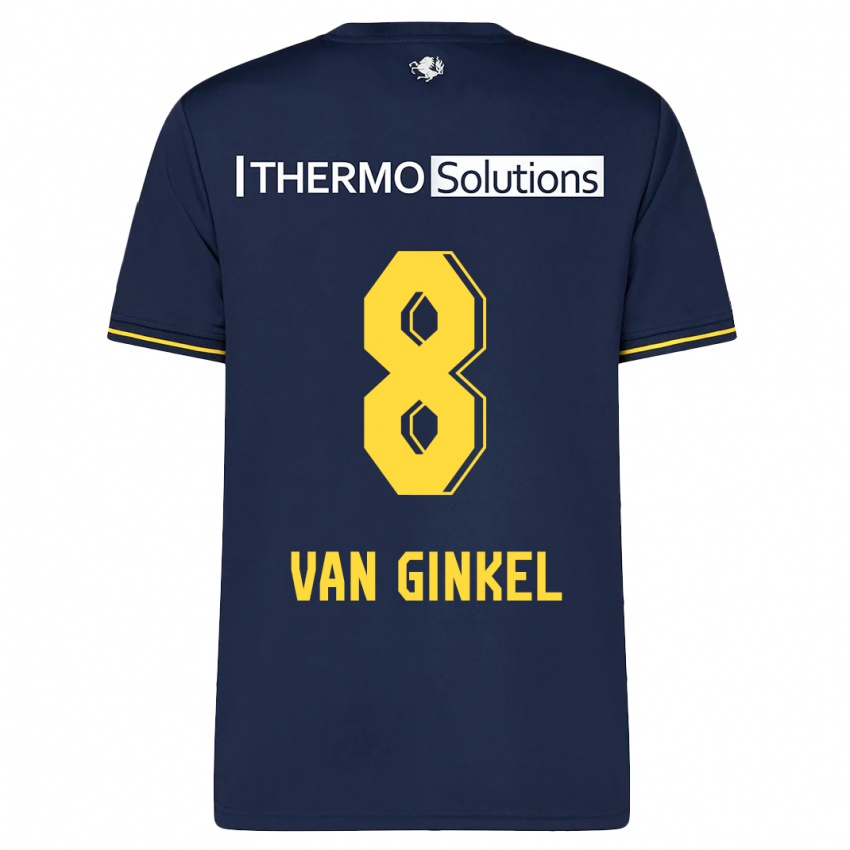 Kinder Danique Van Ginkel #8 Marine Auswärtstrikot Trikot 2023/24 T-Shirt