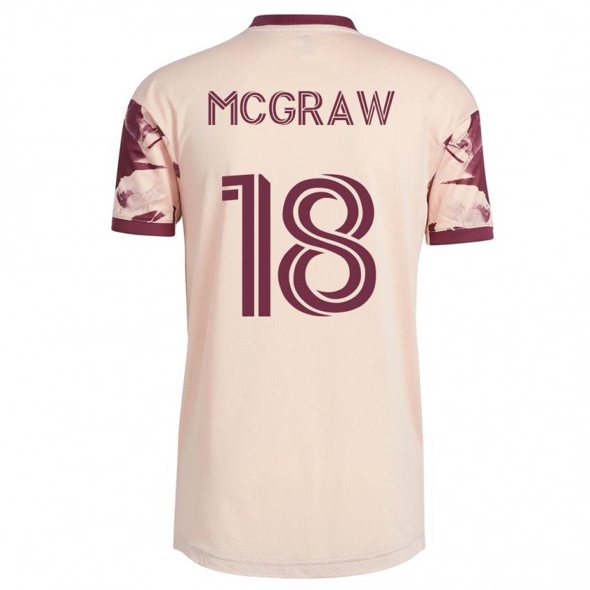 Kinder Zac Mcgraw #18 Cremefarben Auswärtstrikot Trikot 2023/24 T-Shirt