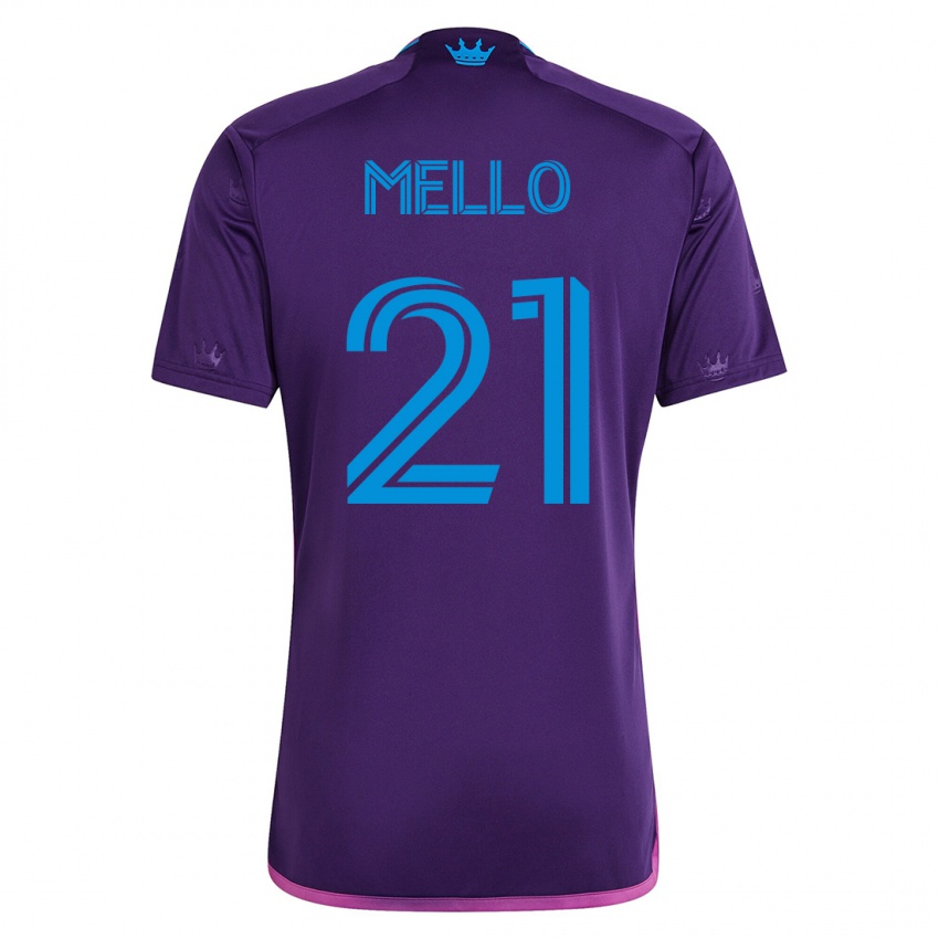 Kinder Vinicius Mello #21 Violett Auswärtstrikot Trikot 2023/24 T-Shirt