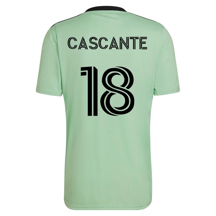 Kinder Julio Cascante #18 Hellgrün Auswärtstrikot Trikot 2023/24 T-Shirt