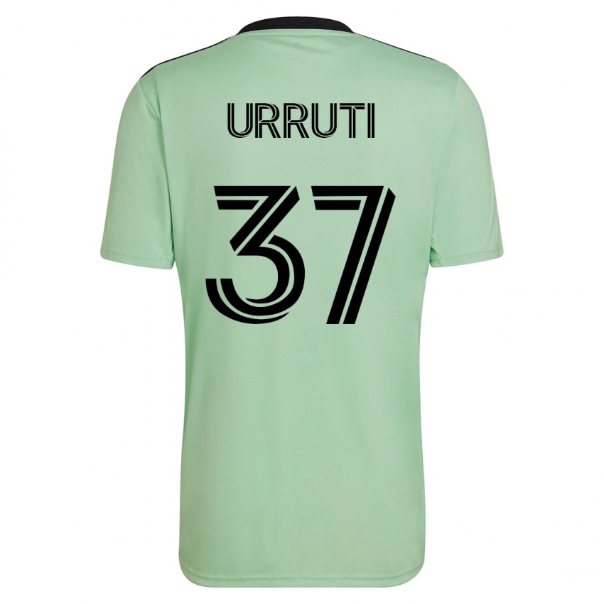 Kinder Maximiliano Urruti #37 Hellgrün Auswärtstrikot Trikot 2023/24 T-Shirt