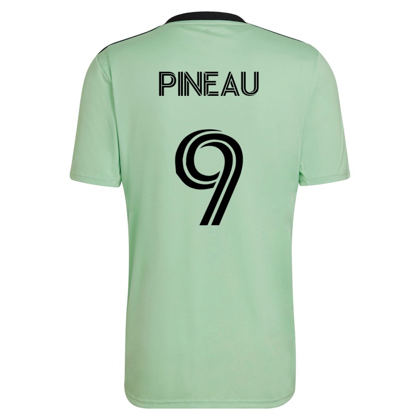 Kinder Sebastien Pineau #9 Hellgrün Auswärtstrikot Trikot 2023/24 T-Shirt