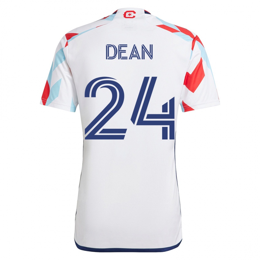 Kinder Jonathan Dean #24 Weiß Blau Auswärtstrikot Trikot 2023/24 T-Shirt