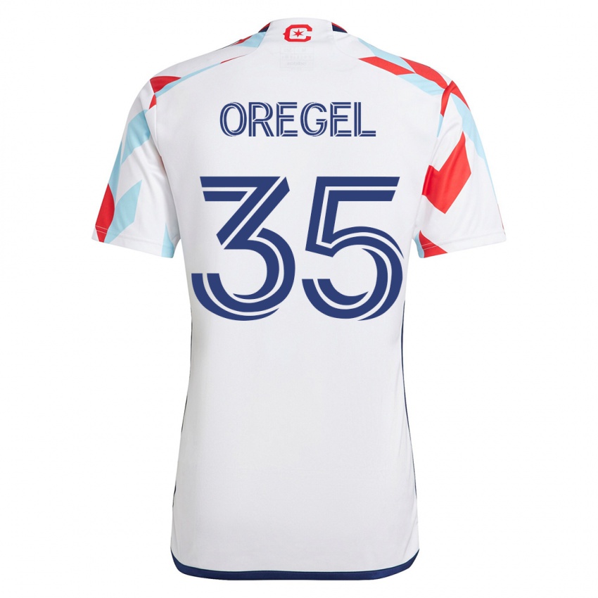 Kinder Sergio Oregel #35 Weiß Blau Auswärtstrikot Trikot 2023/24 T-Shirt
