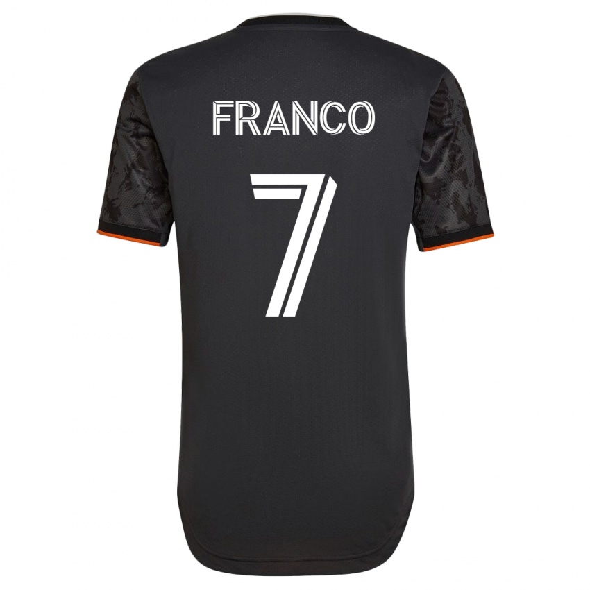 Kinder Iván Franco #7 Schwarz Auswärtstrikot Trikot 2023/24 T-Shirt