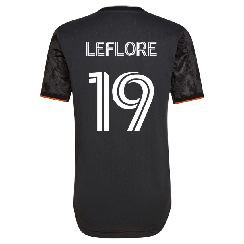 Kinder Isaiah Leflore #19 Schwarz Auswärtstrikot Trikot 2023/24 T-Shirt