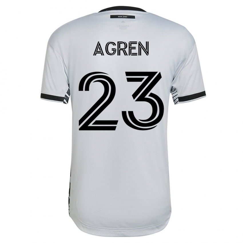 Kinder Oskar Agren #23 Weiß Auswärtstrikot Trikot 2023/24 T-Shirt