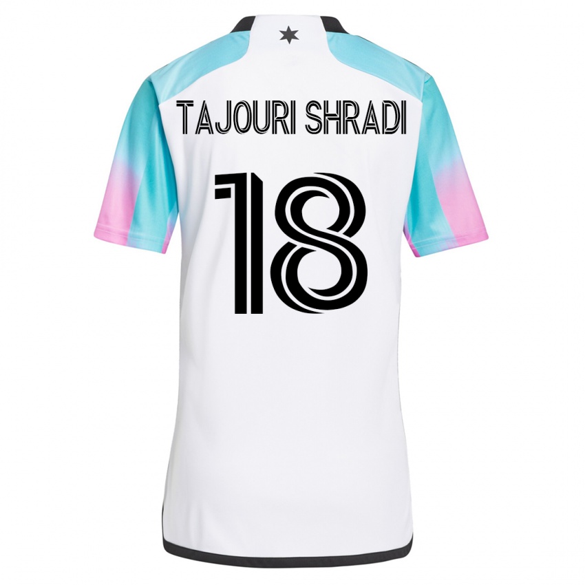 Kinder Ismael Tajouri-Shradi #18 Weiß Auswärtstrikot Trikot 2023/24 T-Shirt