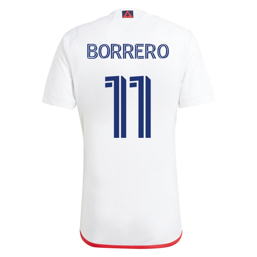 Kinder Dylan Borrero #11 Weiß Rot Auswärtstrikot Trikot 2023/24 T-Shirt