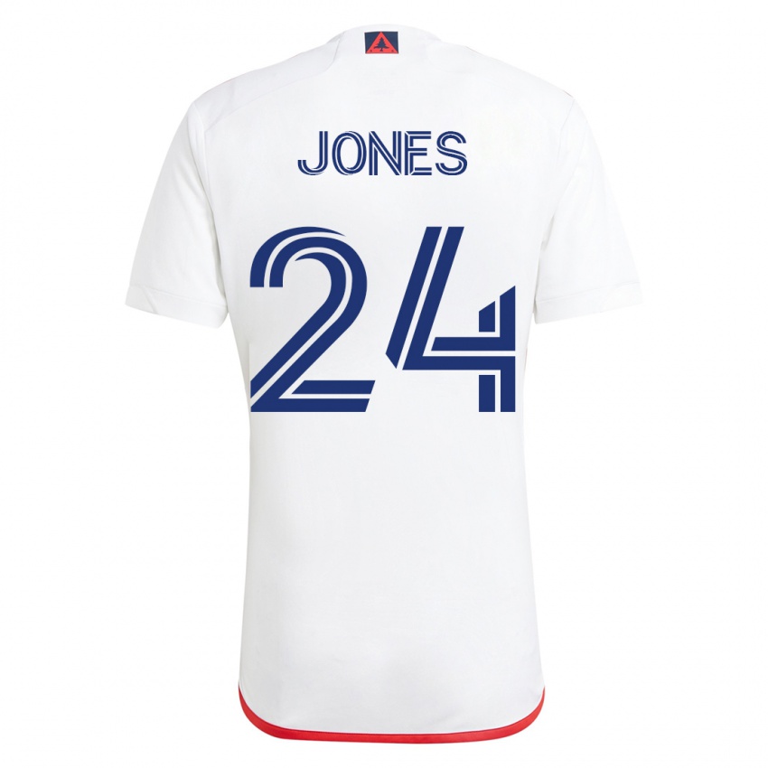 Kinder Dejuan Jones #24 Weiß Rot Auswärtstrikot Trikot 2023/24 T-Shirt