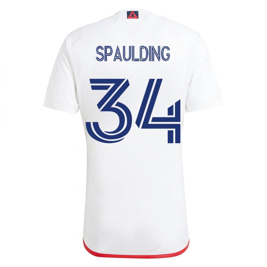 Kinder Ryan Spaulding #34 Weiß Rot Auswärtstrikot Trikot 2023/24 T-Shirt