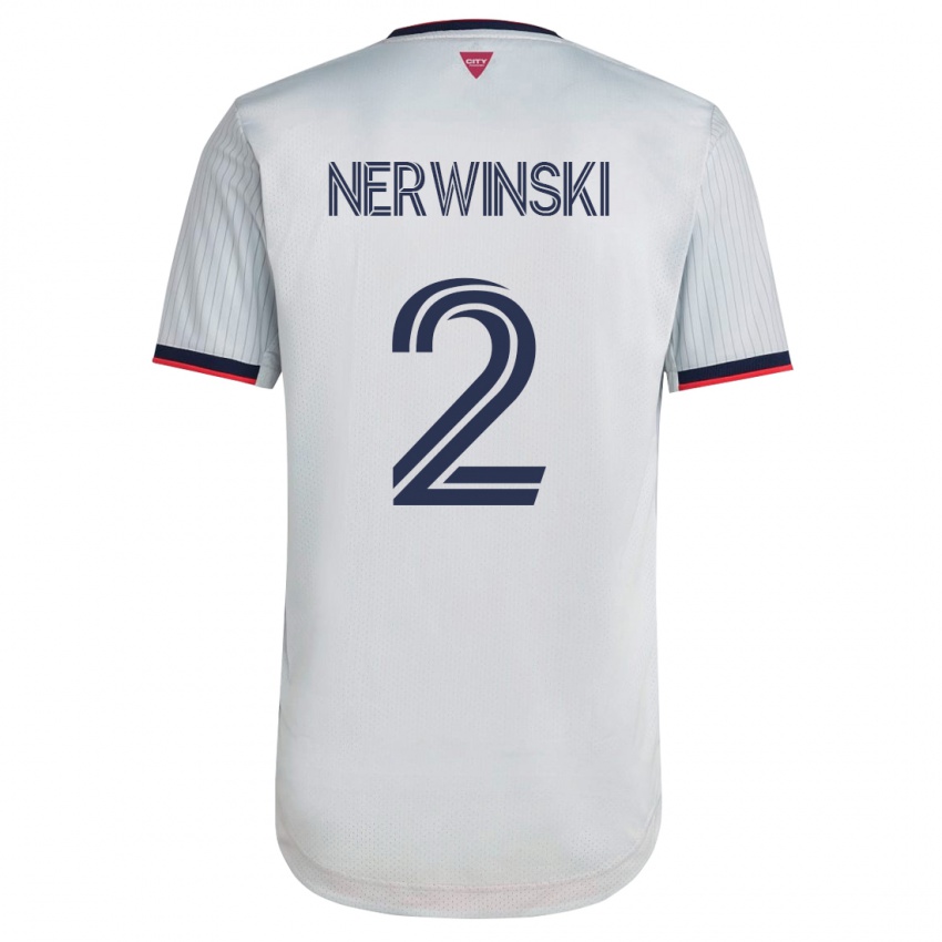 Kinder Jake Nerwinski #2 Weiß Auswärtstrikot Trikot 2023/24 T-Shirt