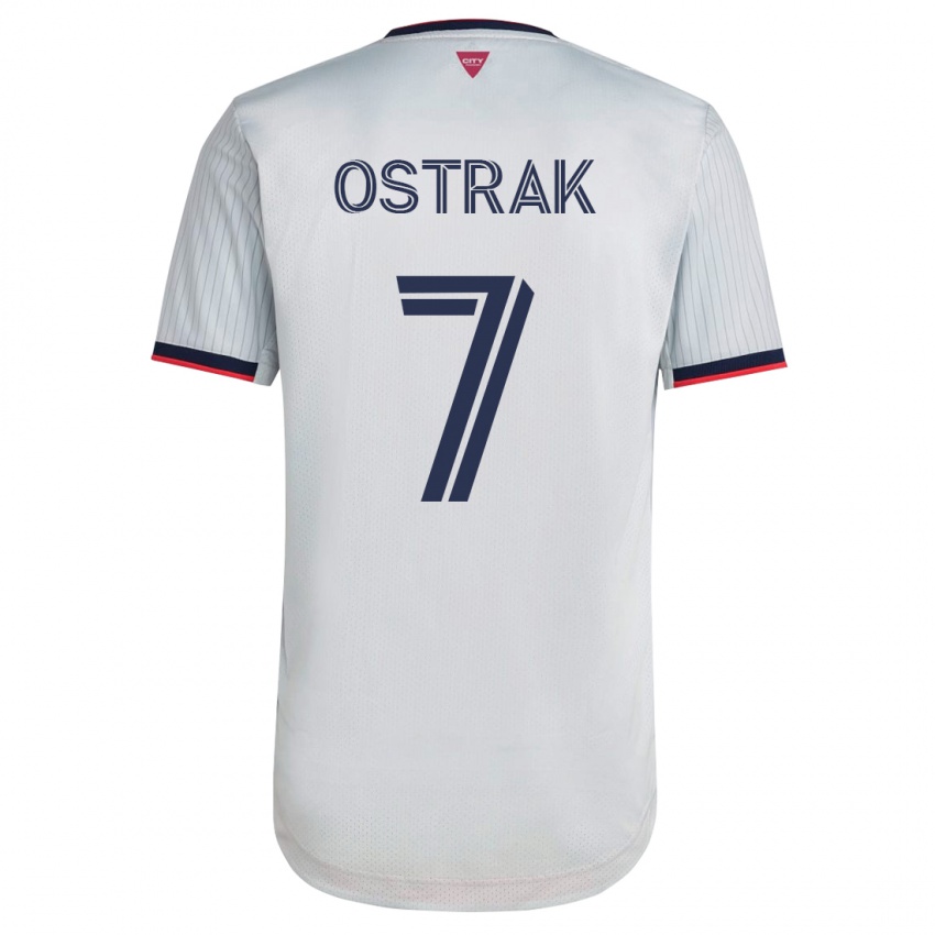 Kinder Tomás Ostrák #7 Weiß Auswärtstrikot Trikot 2023/24 T-Shirt