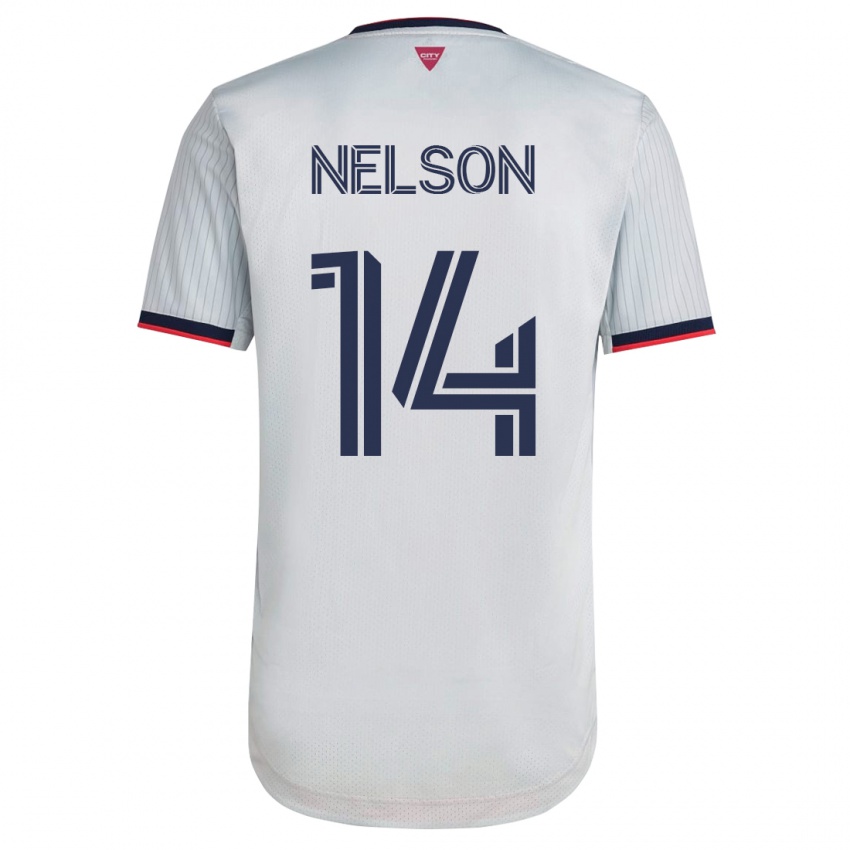 Kinder John Nelson #14 Weiß Auswärtstrikot Trikot 2023/24 T-Shirt